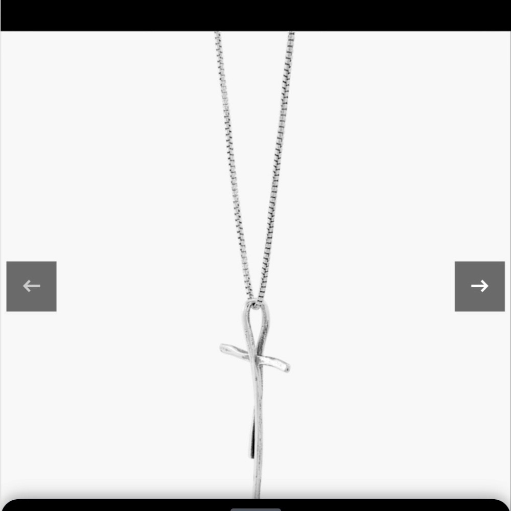 Organic Cross Pendant Necklace - Picture 8 of 8